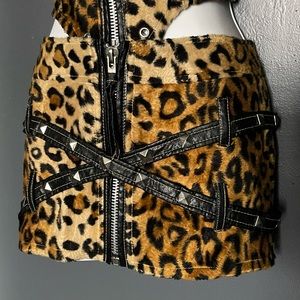 Vintage Lip Service Kings Leopard Mini Skirt